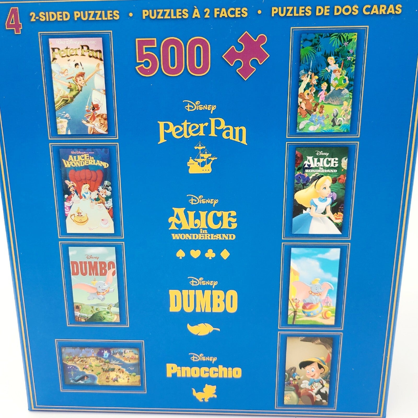 Disney Park Storybook Classics 4-Pack Puzzle Set Pinocchio Dumbo Peter Pan Alice