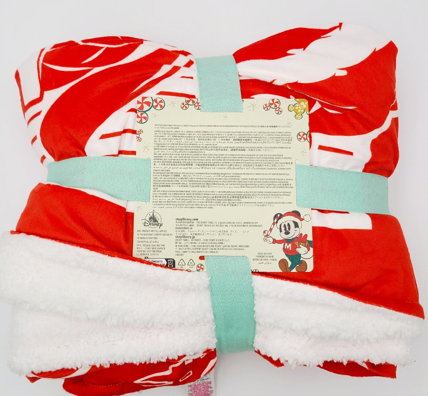 2022 Disney Parks Mickey Mouse Christmas Holiday Cozy Fleece Blanket Throw 50x60