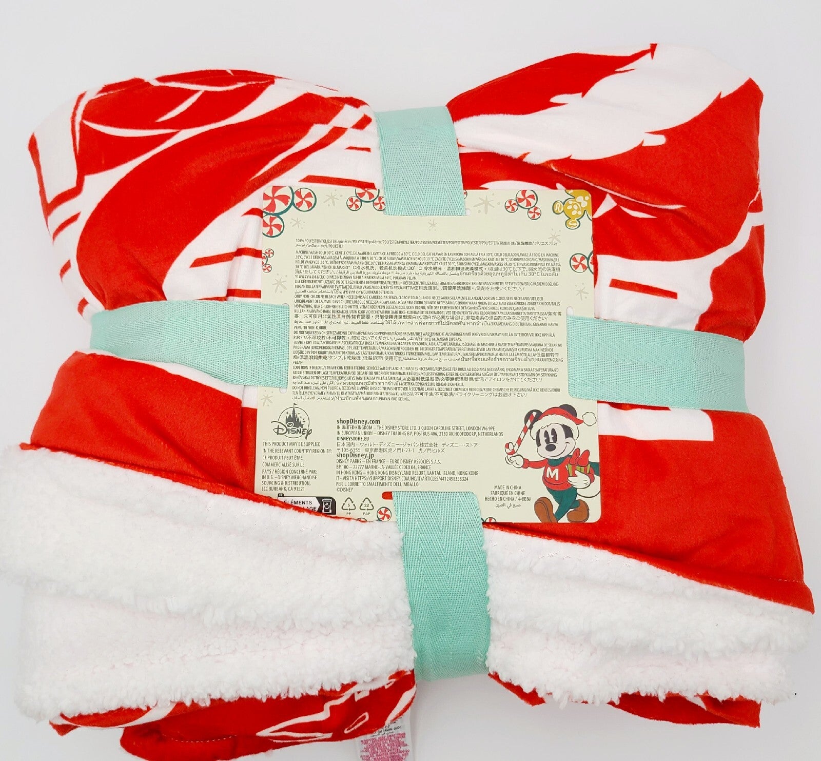 2022 Disney Parks Mickey Mouse Christmas Holiday Cozy Fleece Blanket Throw 50x60
