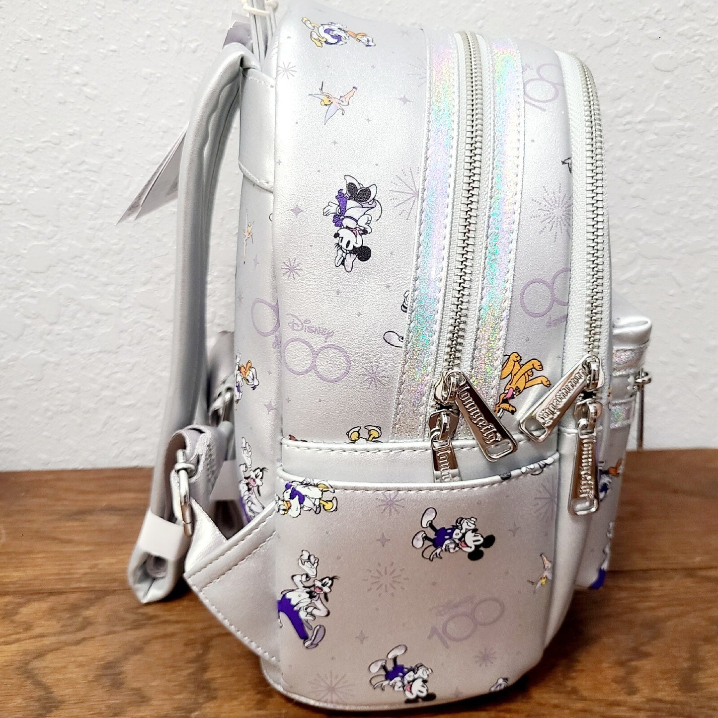 *Actual Loungefly Backpack* Disney Parks 100th Anniv 2023 Mickey Friends Silver