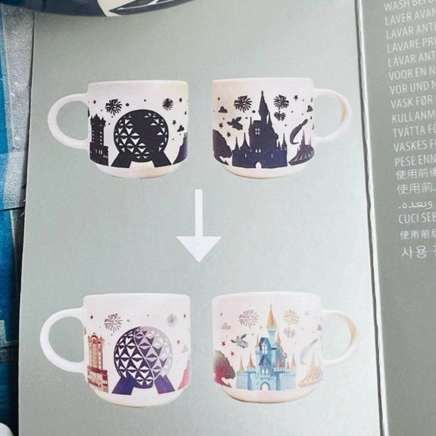 2025 Walt Disney World Park Icons Color Changing Mug Castle Spaceship Earth New