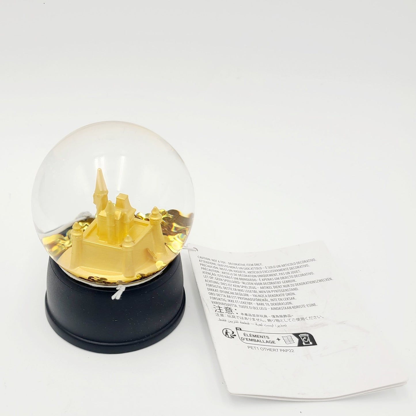Walt Disney World Parks Cinderella Gold Castle Mickey Glitter MINI Water Globe