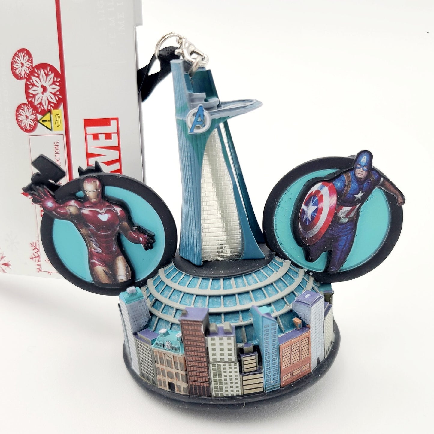 Disney Parks Marvel Avengers Iron Man Captain America Ear Hat Christmas Ornament