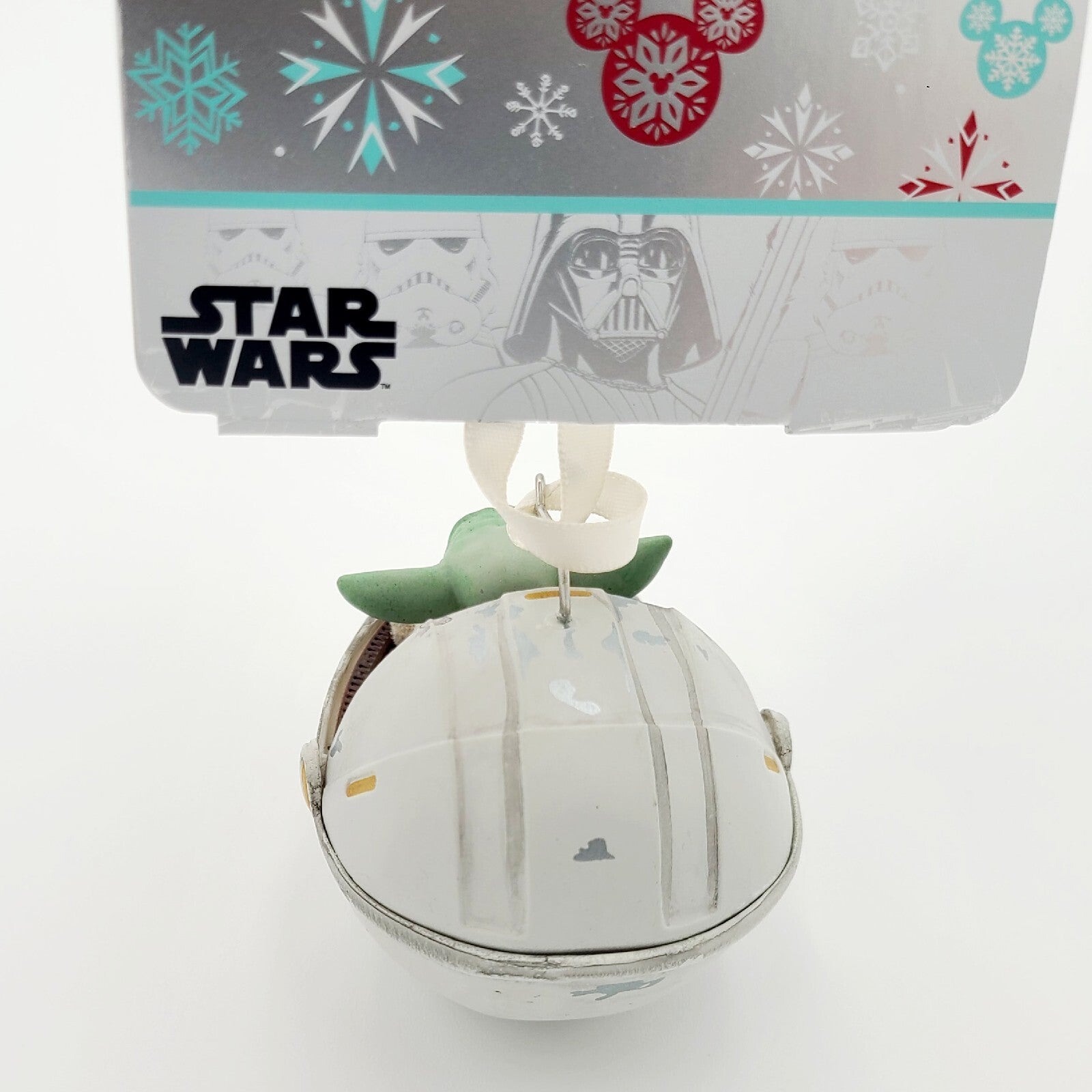 NEW Disney Parks Star Wars Baby Yoda Grogu Carrier Stetchbook Ornament Christmas