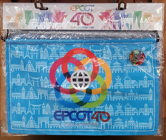 Disney Parks Epcot Showcase 40th Anniversary Tapestry With Collector's Map & Pin