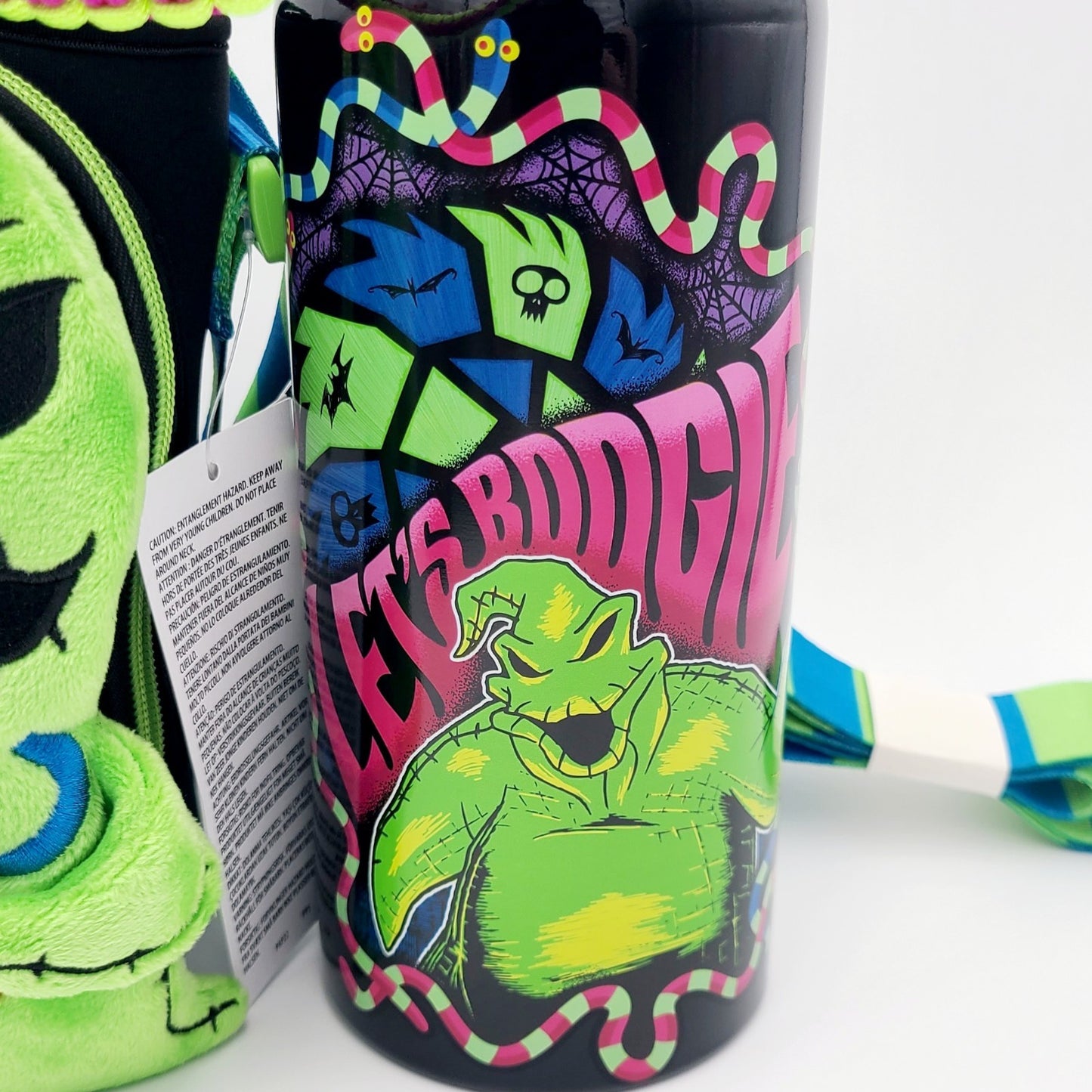 Disney Park Oogie Boogie Water Bottle & Drink Carrier Holder Crossbody Strap NBC