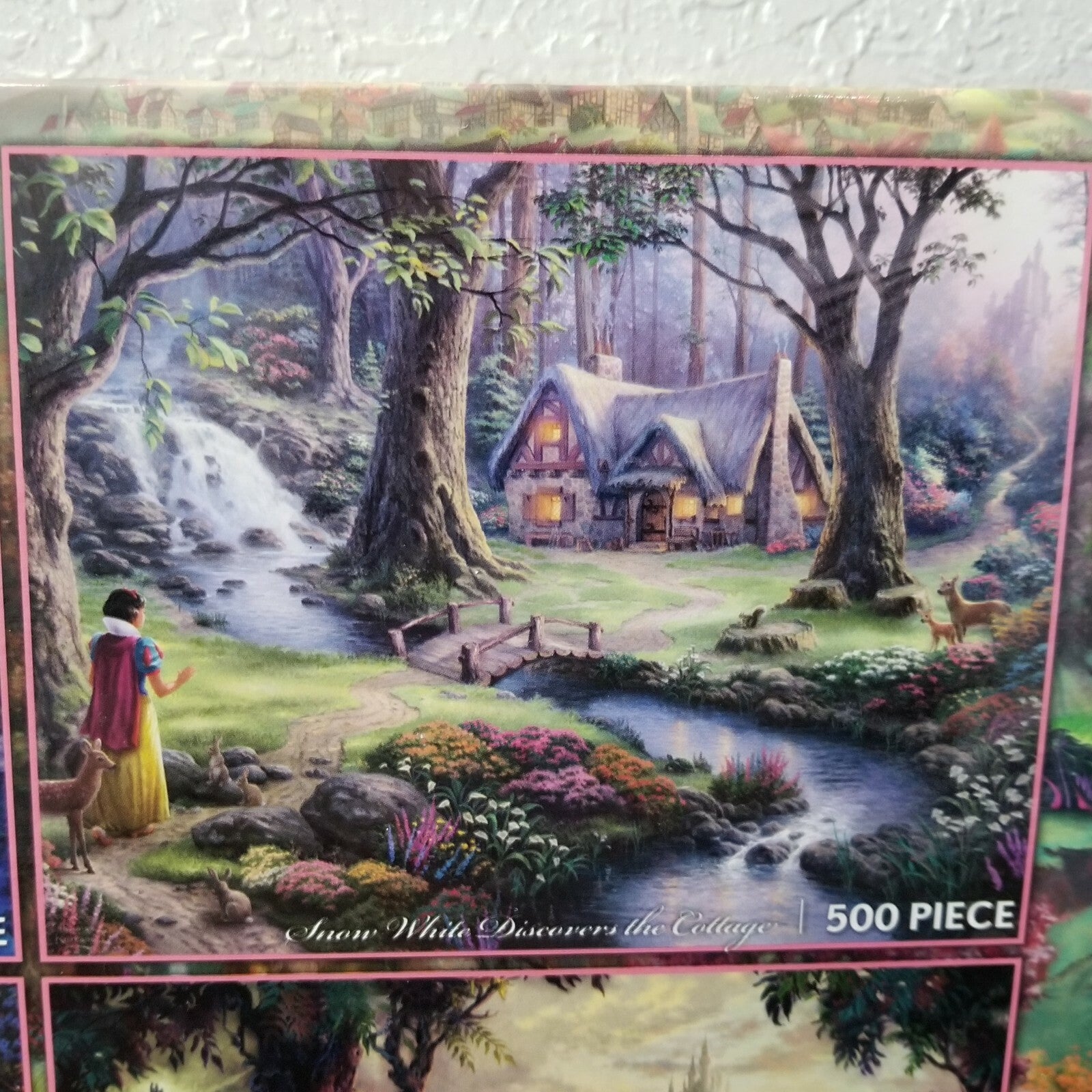 4-In-1 Disney Parks Thomas Kinkade Four Puzzles Cinderella, Snow, Ariel, Aurora