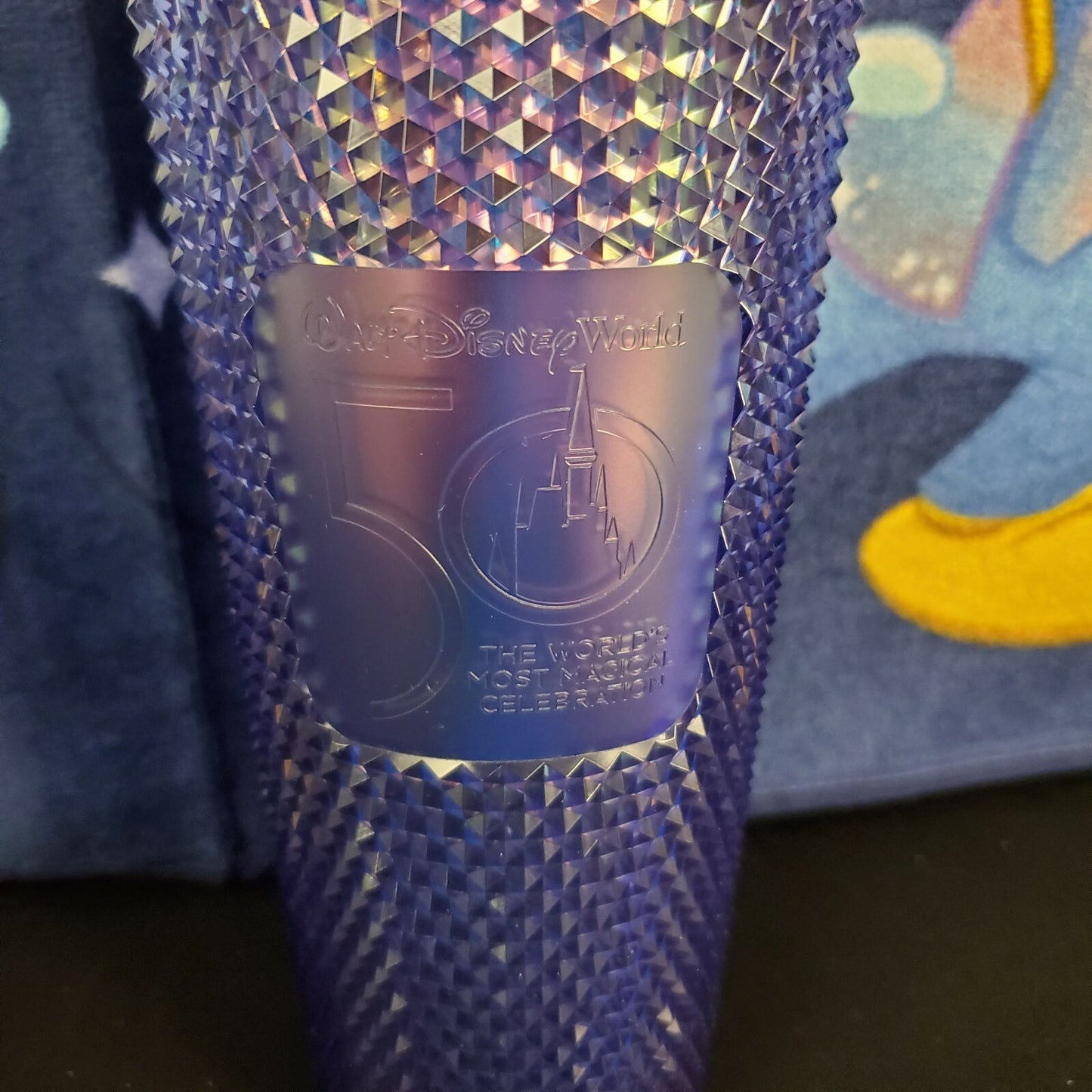2021 Walt Disney World Parks 50th Anniversary Starbucks Bling Blue Tumbler NEW