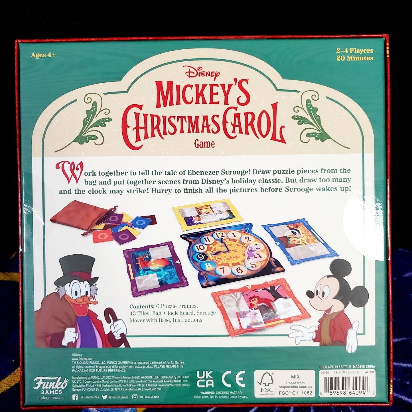 Disney Mickey's Christmas Carol Holiday Game by Funko 2-4 players ages 4+ NEW!