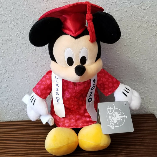 Disney Parks 11" Mickey Mouse Graduation Class 2020 Plush Set New with Tags NWT