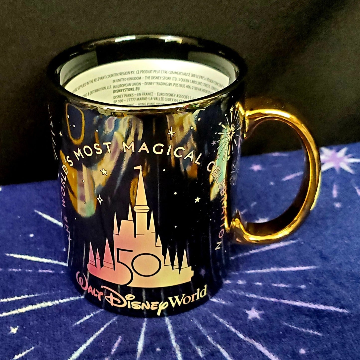 2023 Walt Disney World Parks 50th Grand Finale Iridescent Castle Coffee Mug Cup