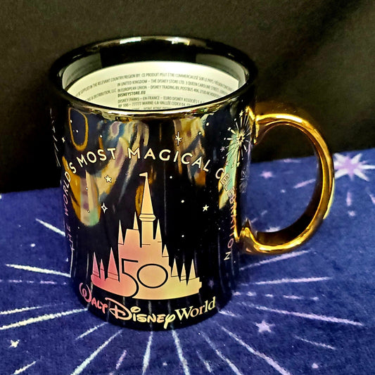2023 Walt Disney World Parks 50th Grand Finale Iridescent Castle Coffee Mug Cup