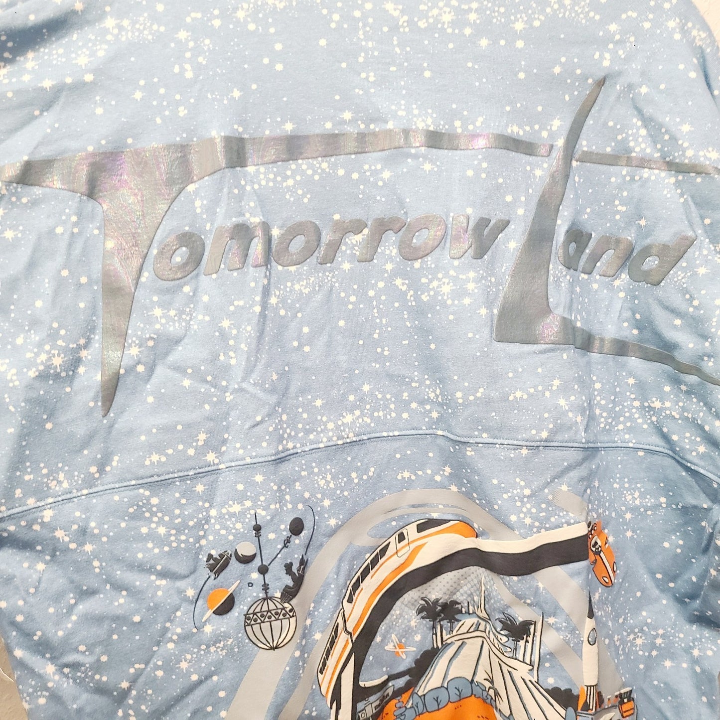 LARGE Walt Disney World Parks Magic Kingdom Tomorrowland Spirit Jersey TRON New