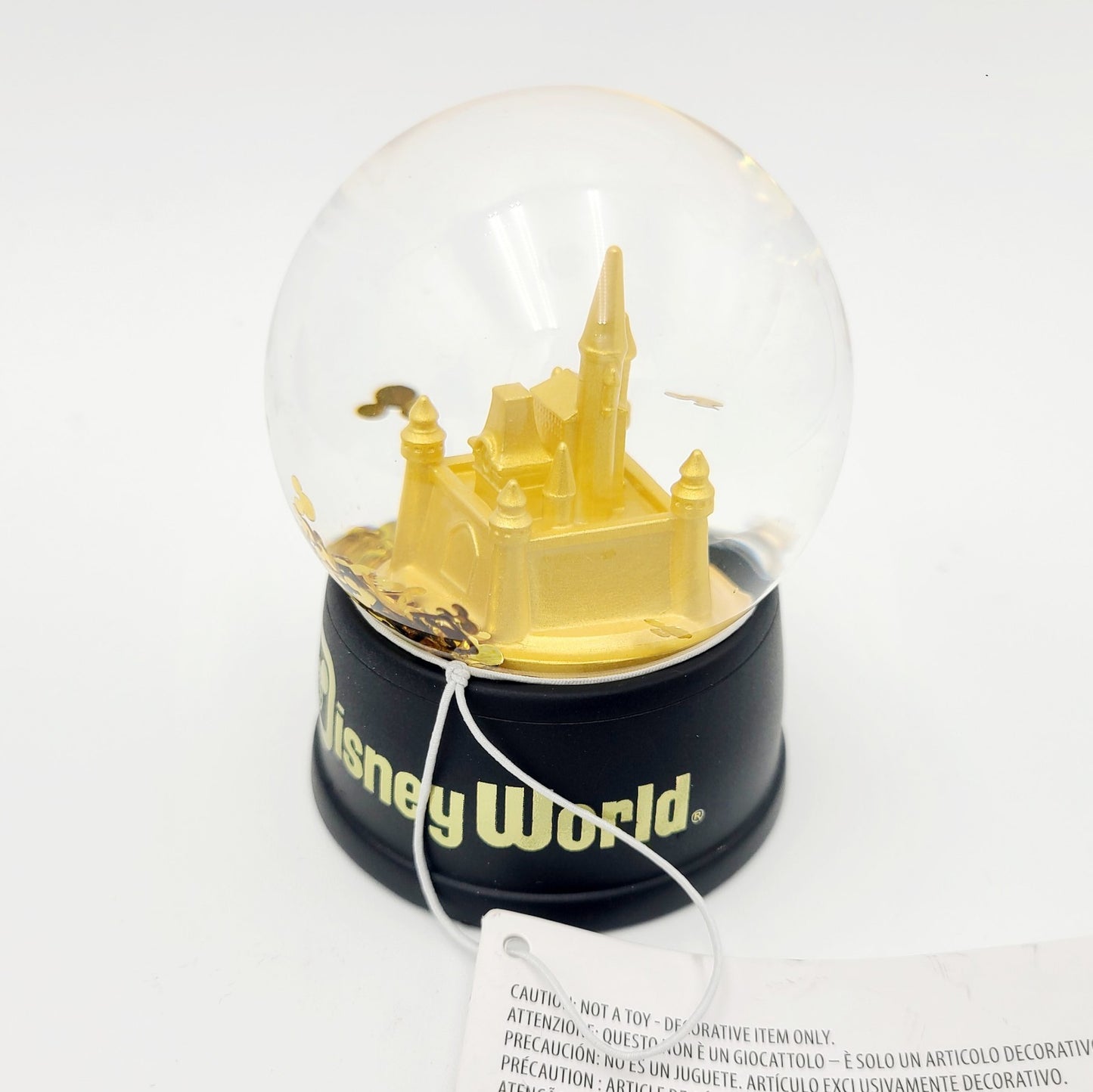 Walt Disney World Parks Cinderella Gold Castle Mickey Glitter MINI Water Globe
