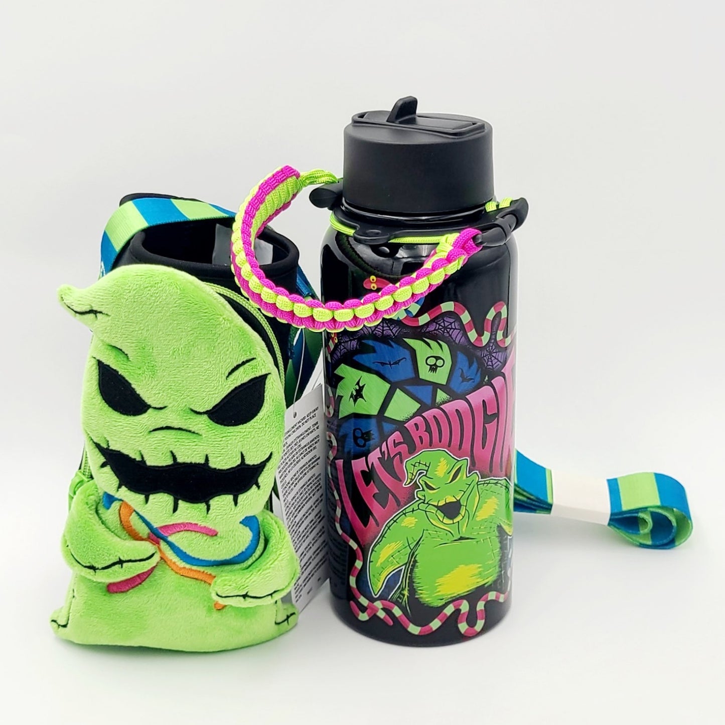 Disney Park Oogie Boogie Water Bottle & Drink Carrier Holder Crossbody Strap NBC