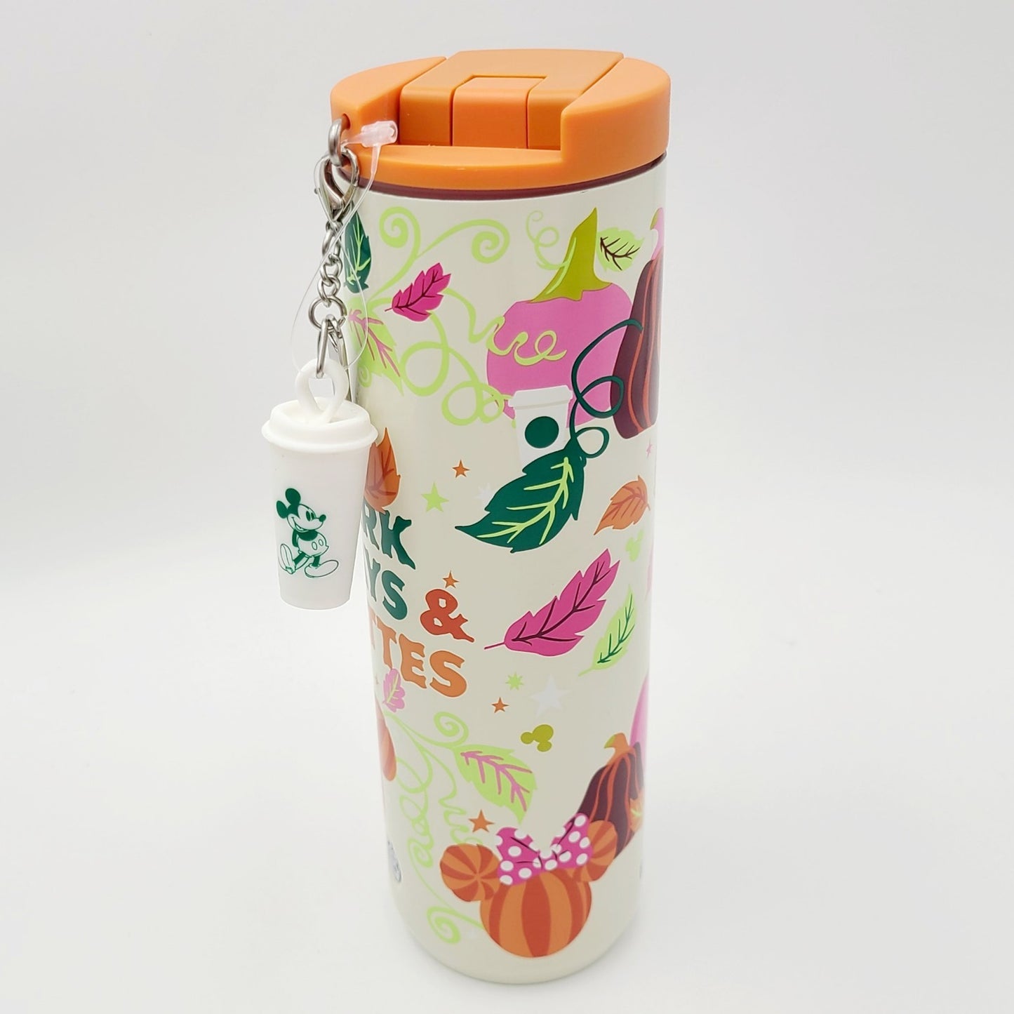 Disney Parks Days & Lattes 2025 Starbucks Halloween Pumpkin Tumbler Cup & Charm