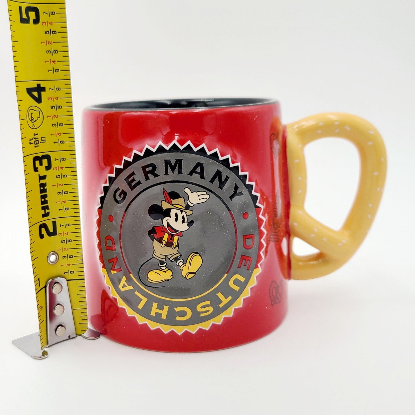 NEW 2024 Disney Parks EPCOT Germany Mickey Mouse Ceramic Coffee Red Mug Showcase