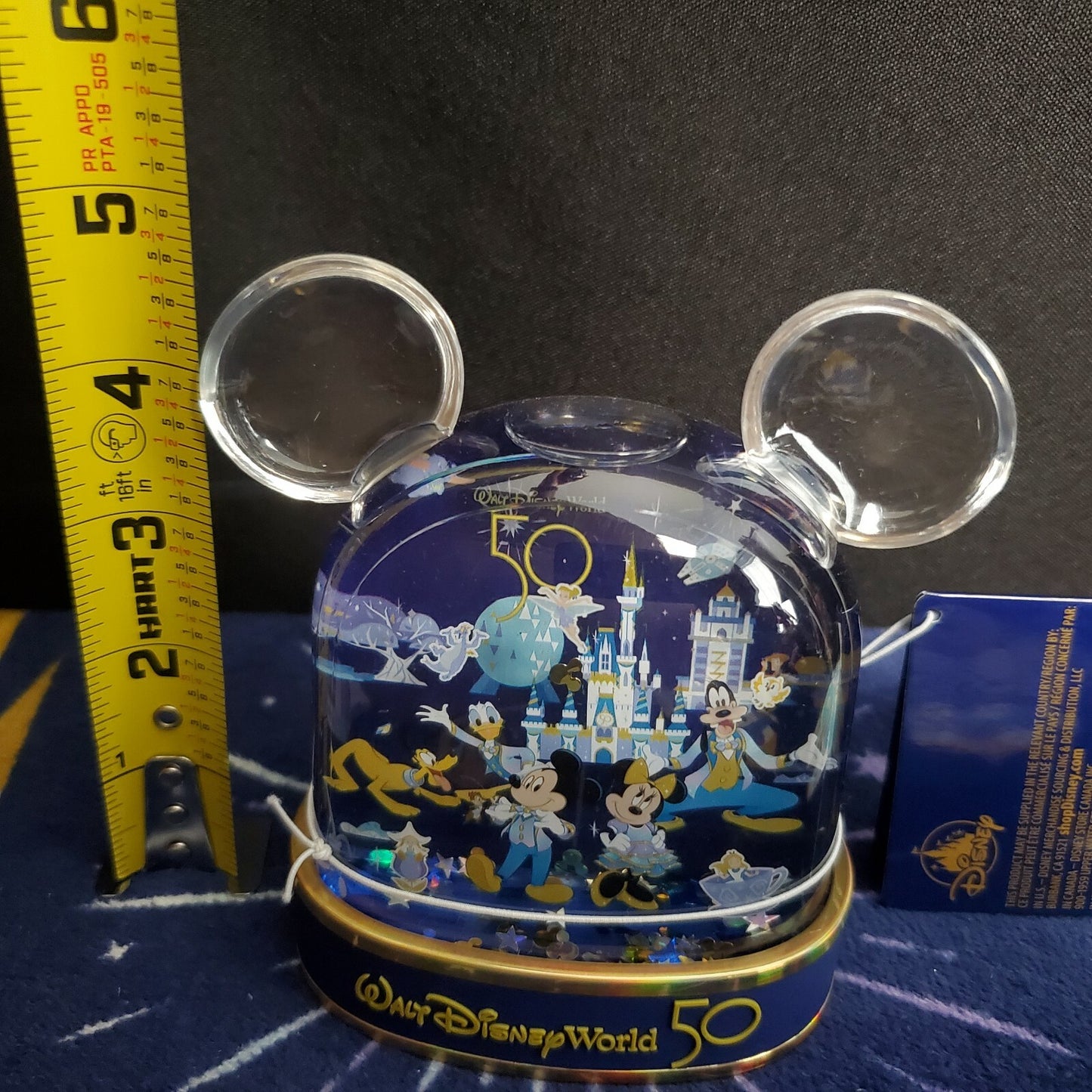 Walt Disney World Parks 50th Anniversary Snow Globe Mickey Ears Minnie WDW Icons