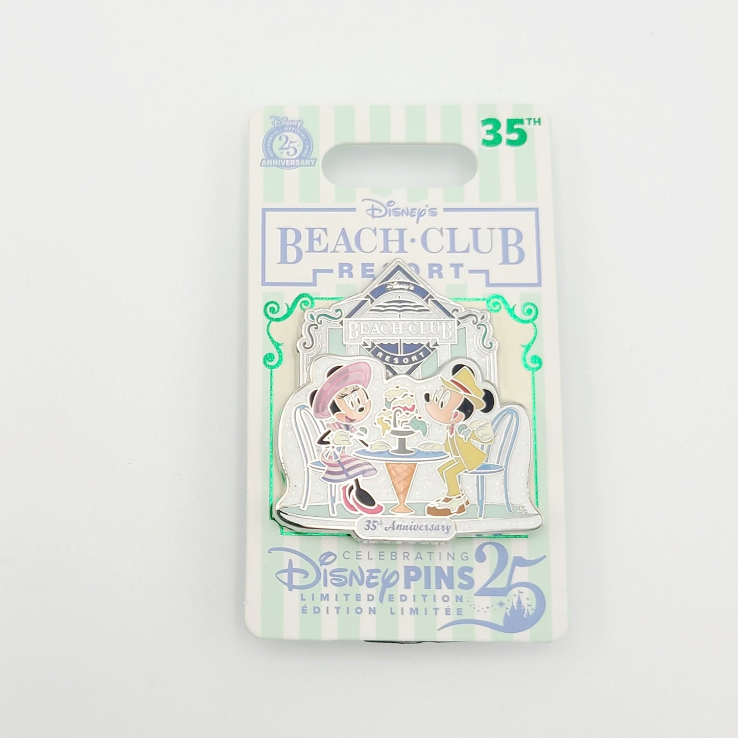 2025 Disney Parks 35th Anniversary Beach Club Resort Mickey Minnie Pin LE 2000