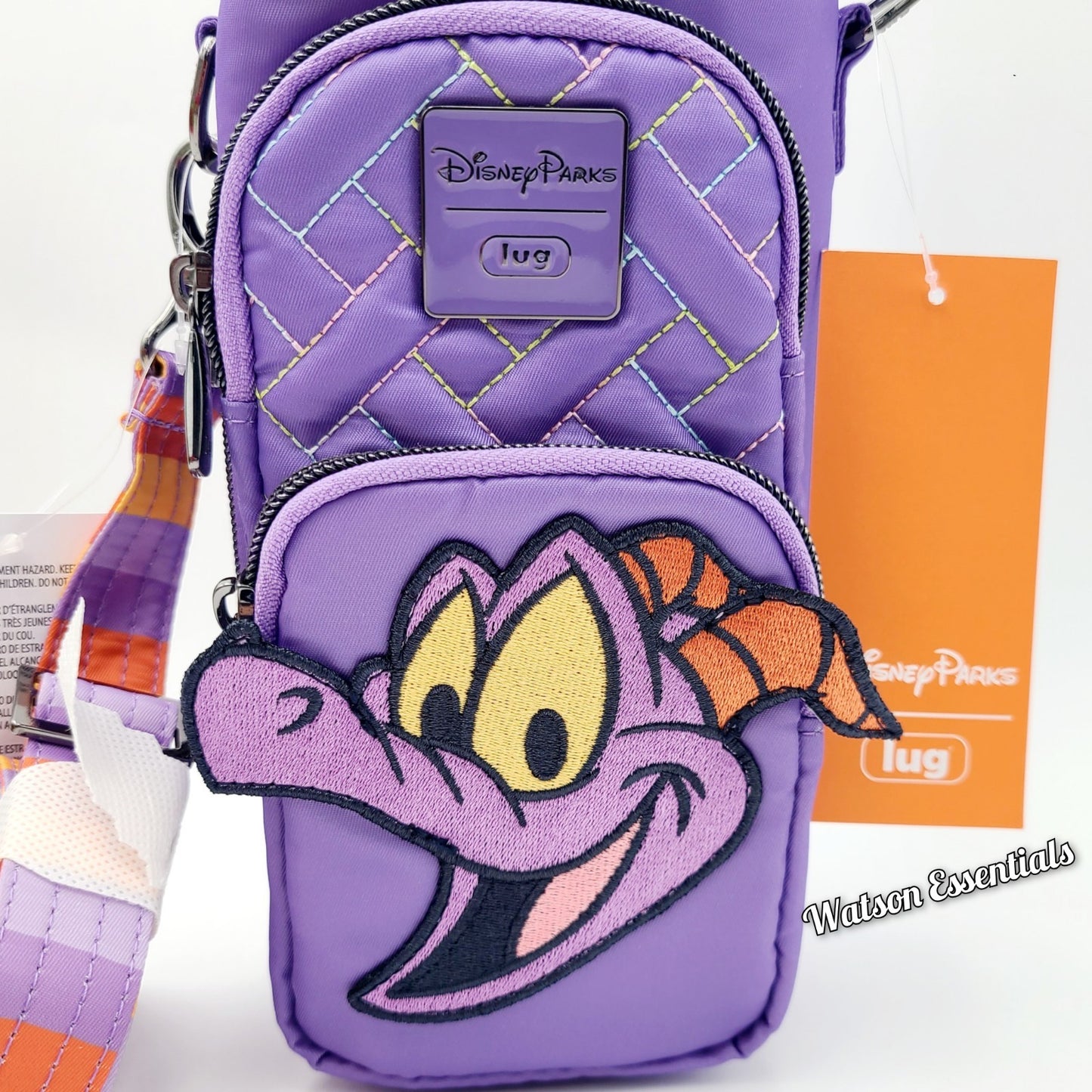 2025 Disney Parks EPCOT Center Figment Lug Water Bottle Holder Crossbody Purple