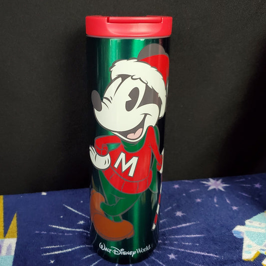NEW 2022 Walt Disney World Parks Christmas Mickey Starbucks Metal Tumbler Cup