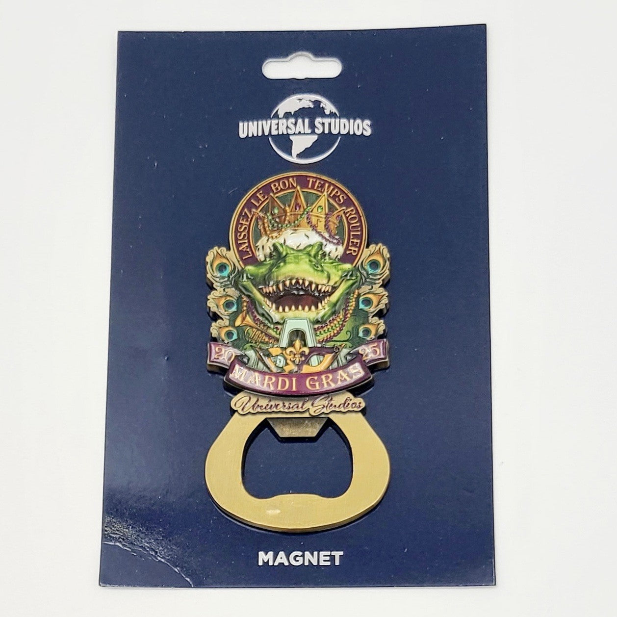 NEW Universal Studios Mardi Gras 2025 King Gator Bottle Opener Magnet Orlando