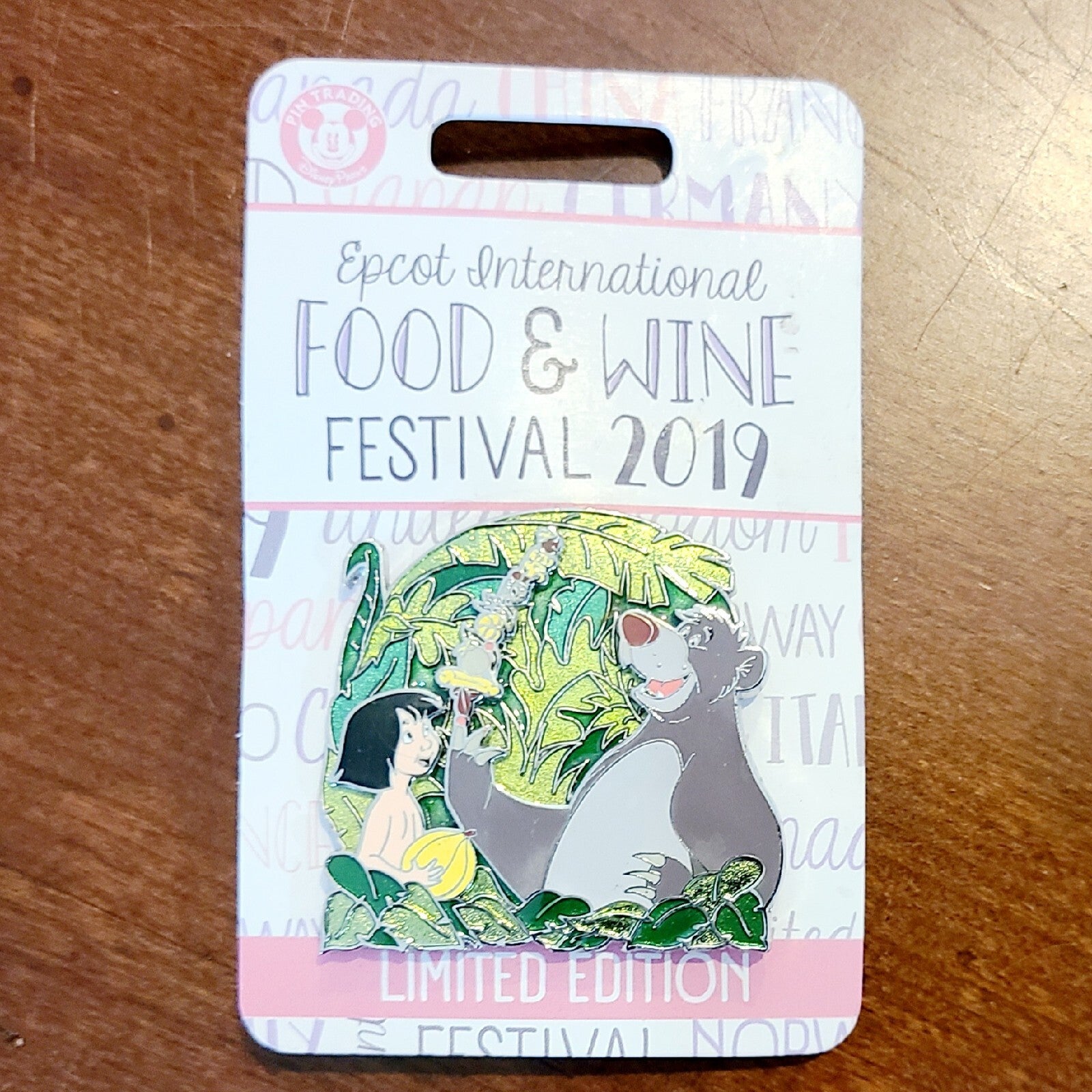 NEW Disney Parks Pin Mowgli & Baloo Jungle Book Epcot Food & Wine Festival 2019