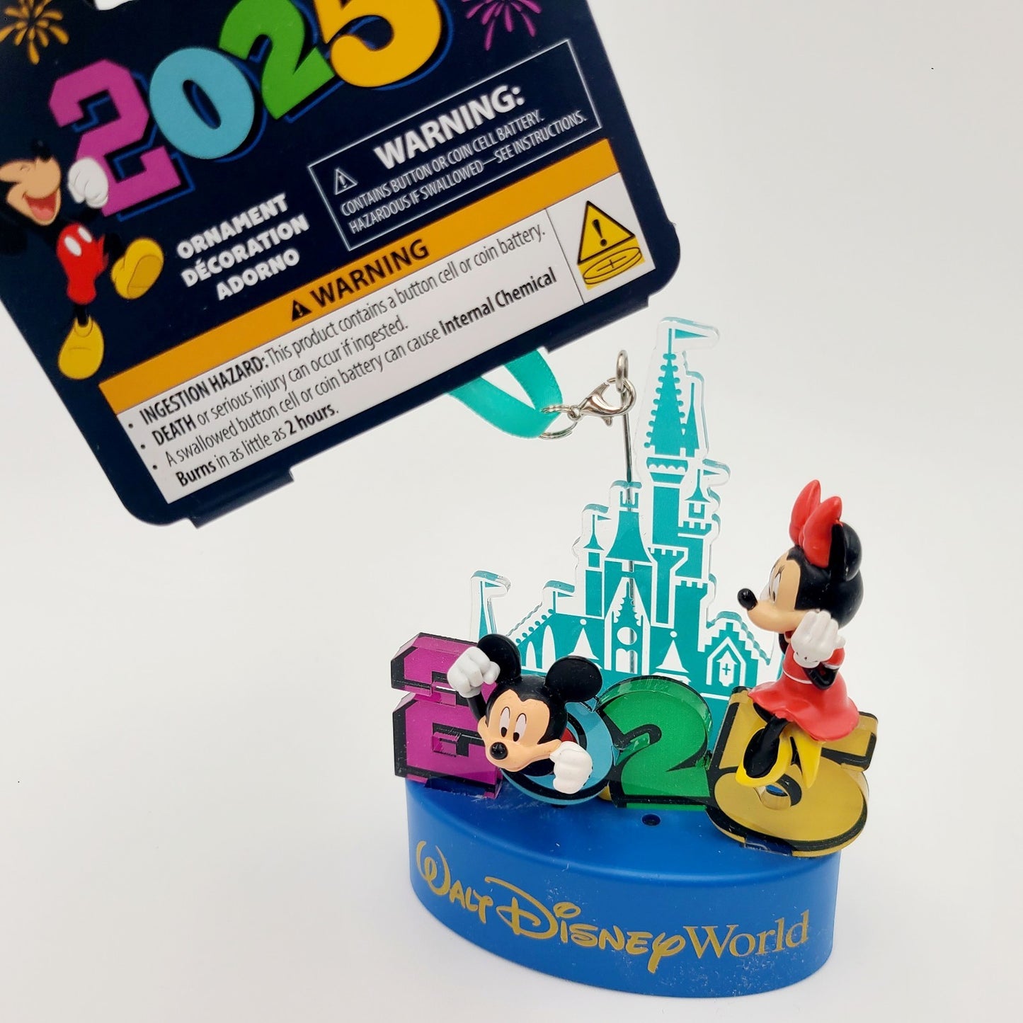 Walt Disney World Parks 2025 Mickey Minnie Mouse Castle Light-Up Ornament NEW