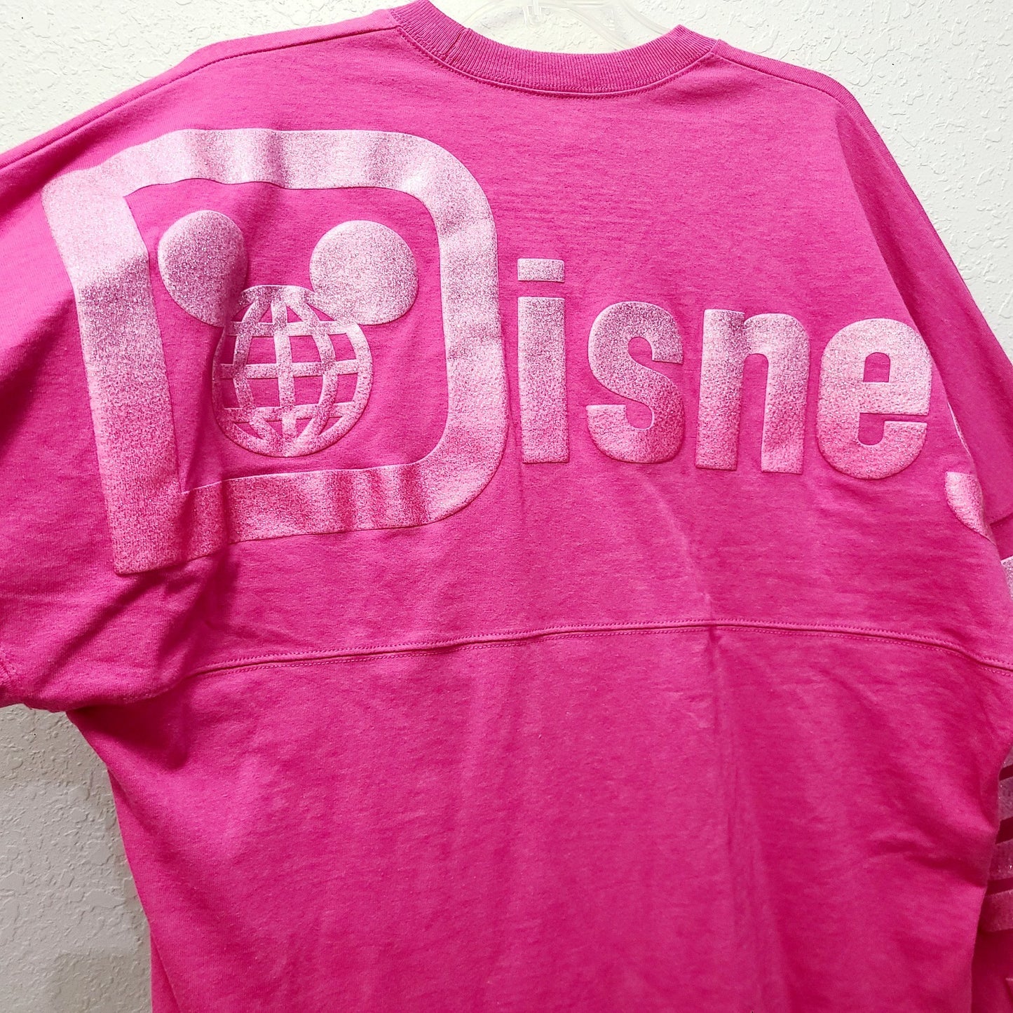 LARGE Disney Parks Walt Disney World Orchid Hot Pink Magenta Spirit Jersey Adult