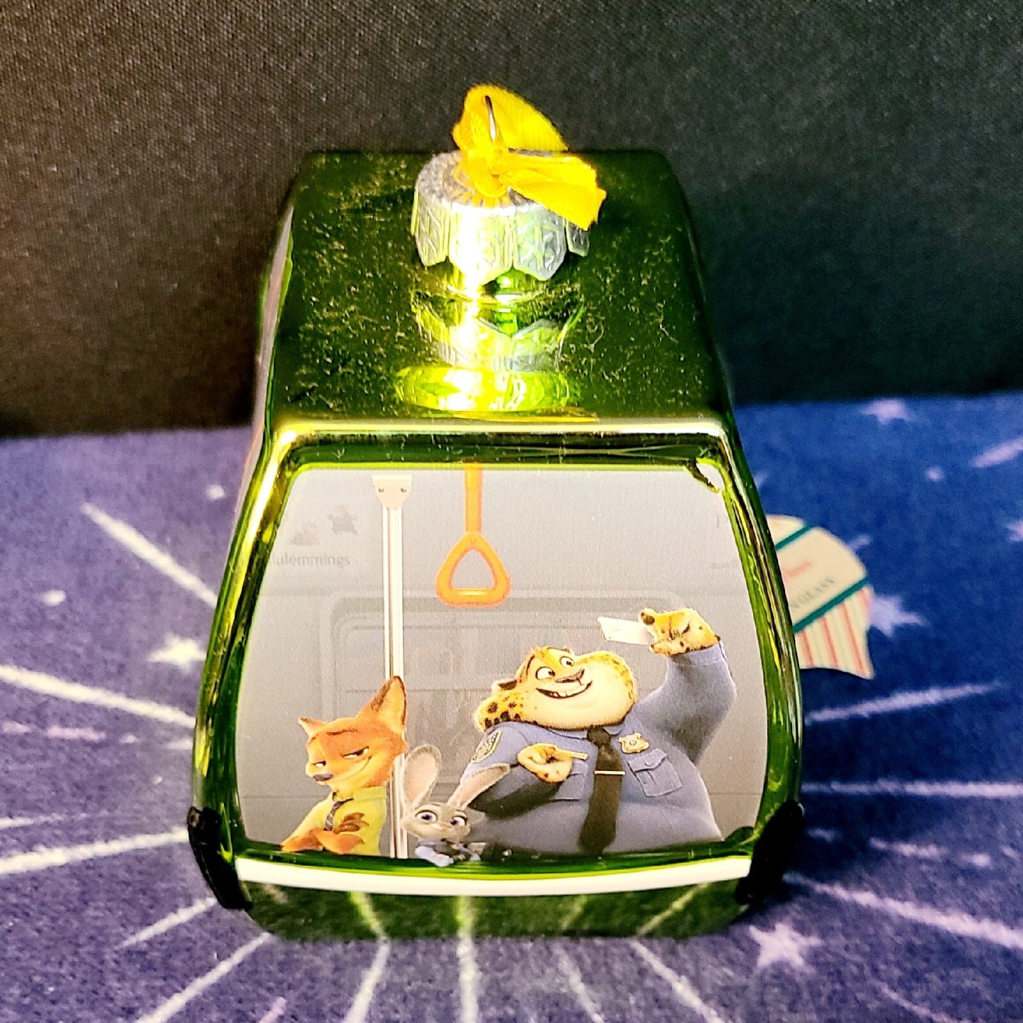Disney Parks Skyliner Zootopia Nick Wilde Judy Hopps Glass Christmas Ornament