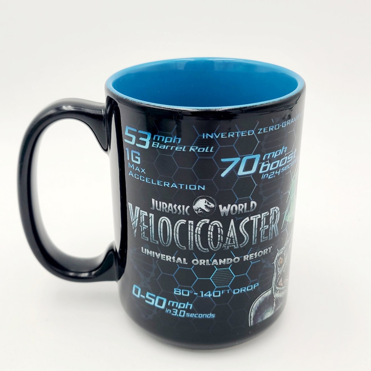 Universal Studios Jurassic World VelociCoaster Orlando Coffee Cup Mug Dinosaur
