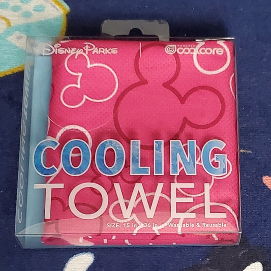 Disney Parks Mickey Mouse Cooling Towel Pink Coolcore 15" x 36" - NEW