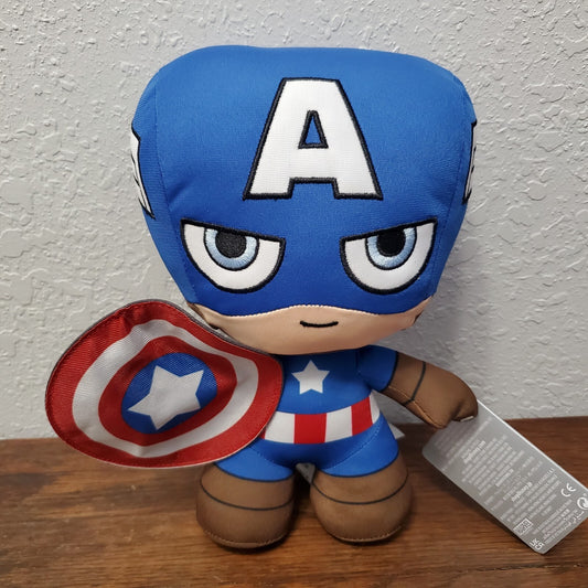Disney Parks Captain America Marvel Avenger Plush Standing Cute Big Head NEW