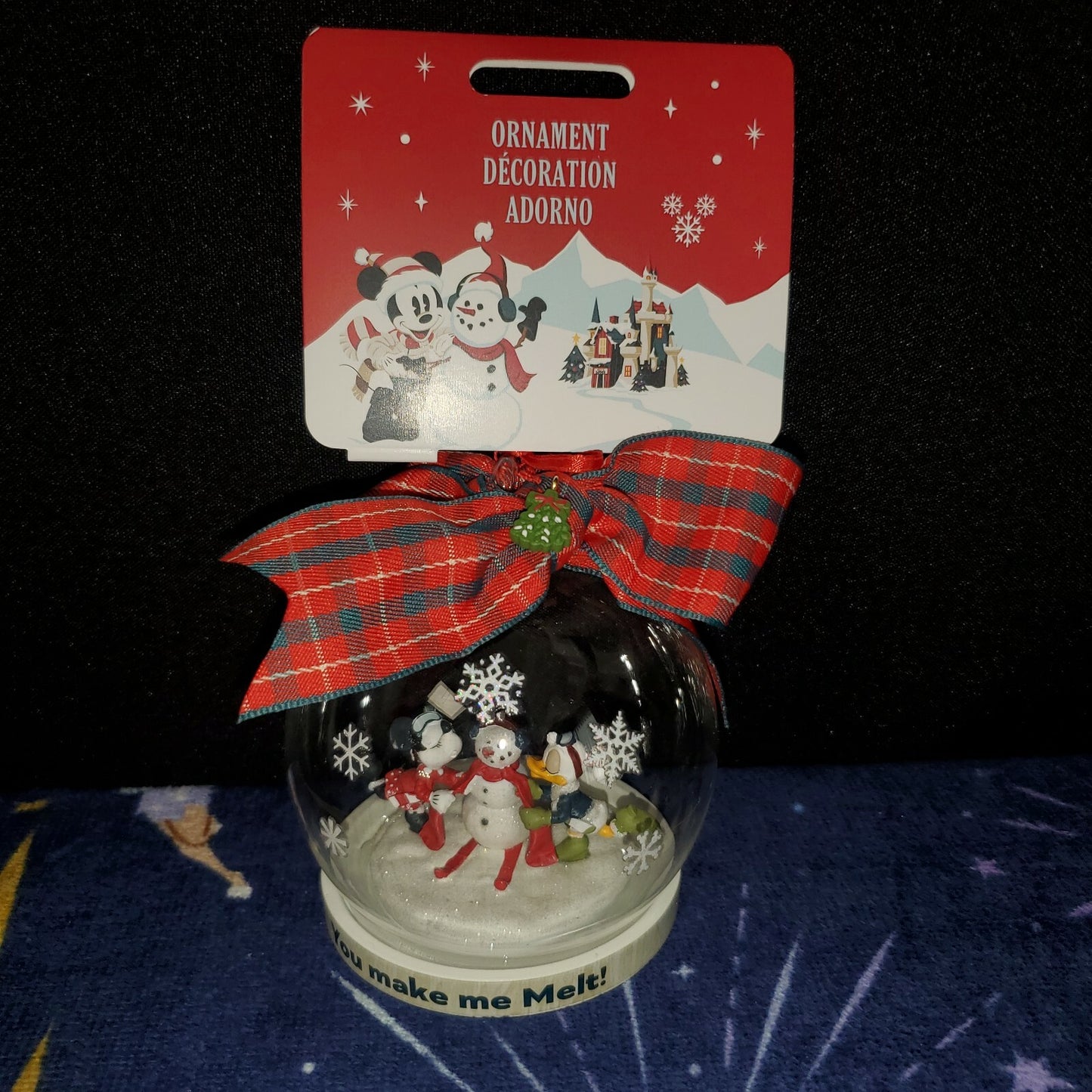 Disney Parks 2021 Christmas You Make Me Melt Minnie Snowman Daisy Globe Ornament