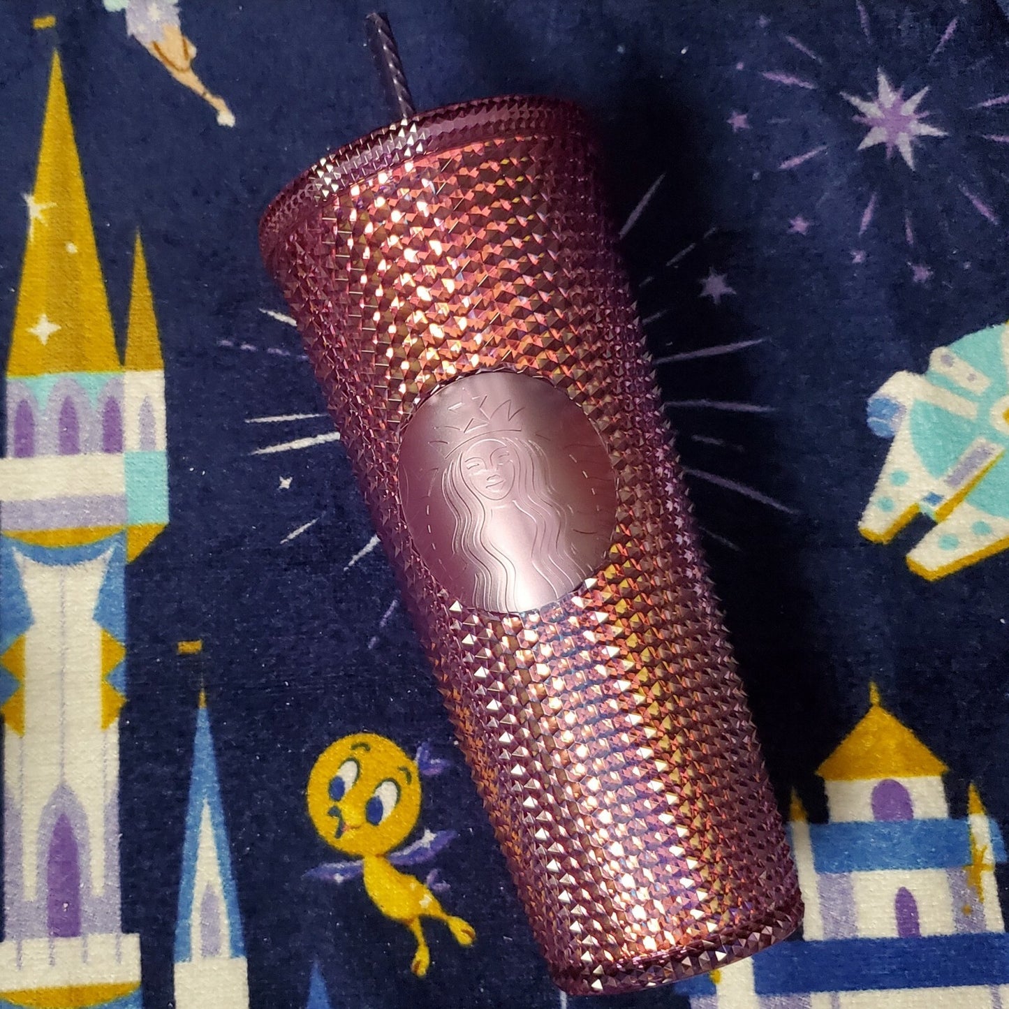 2021 Walt Disney World Parks 50th Anniversary Studded Pink Starbucks Tumbler Cup