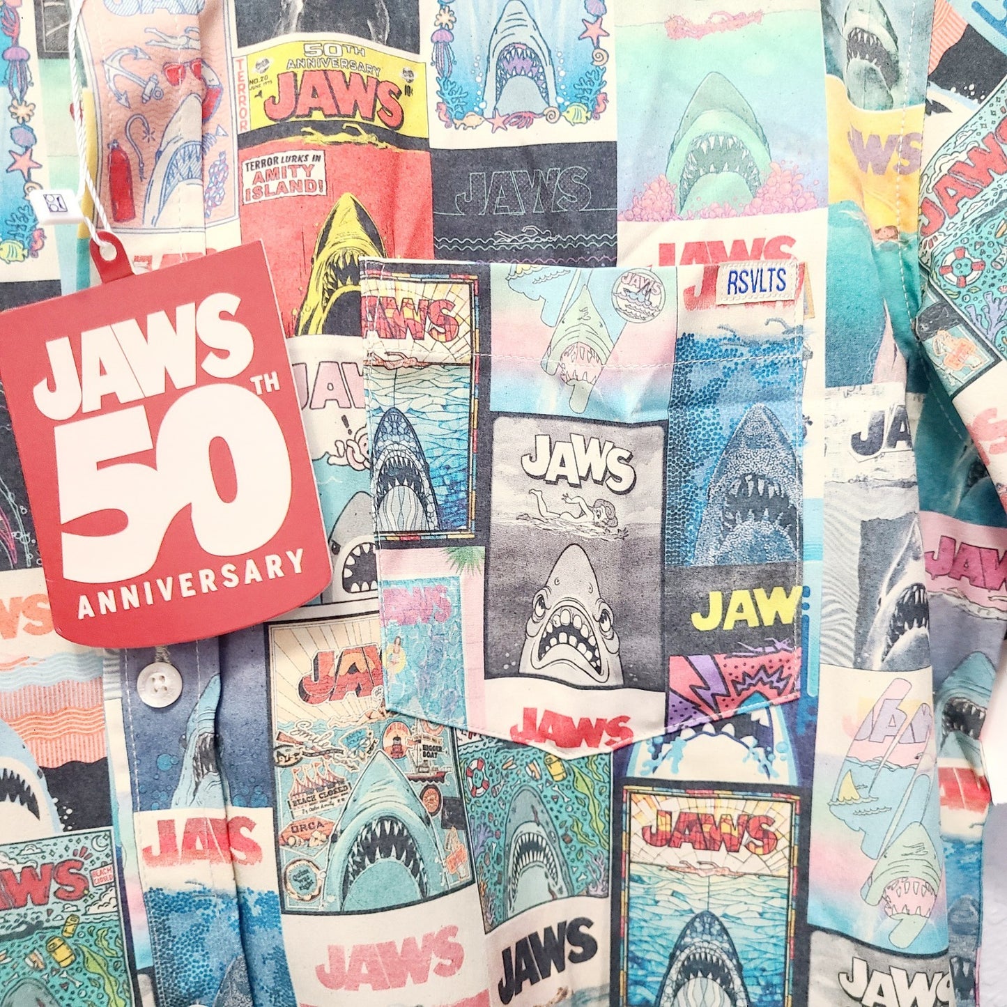 Rsvlts LARGE 2025 Universal Studios JAWS 50th Anniversary Shirt Kunuflex NEW