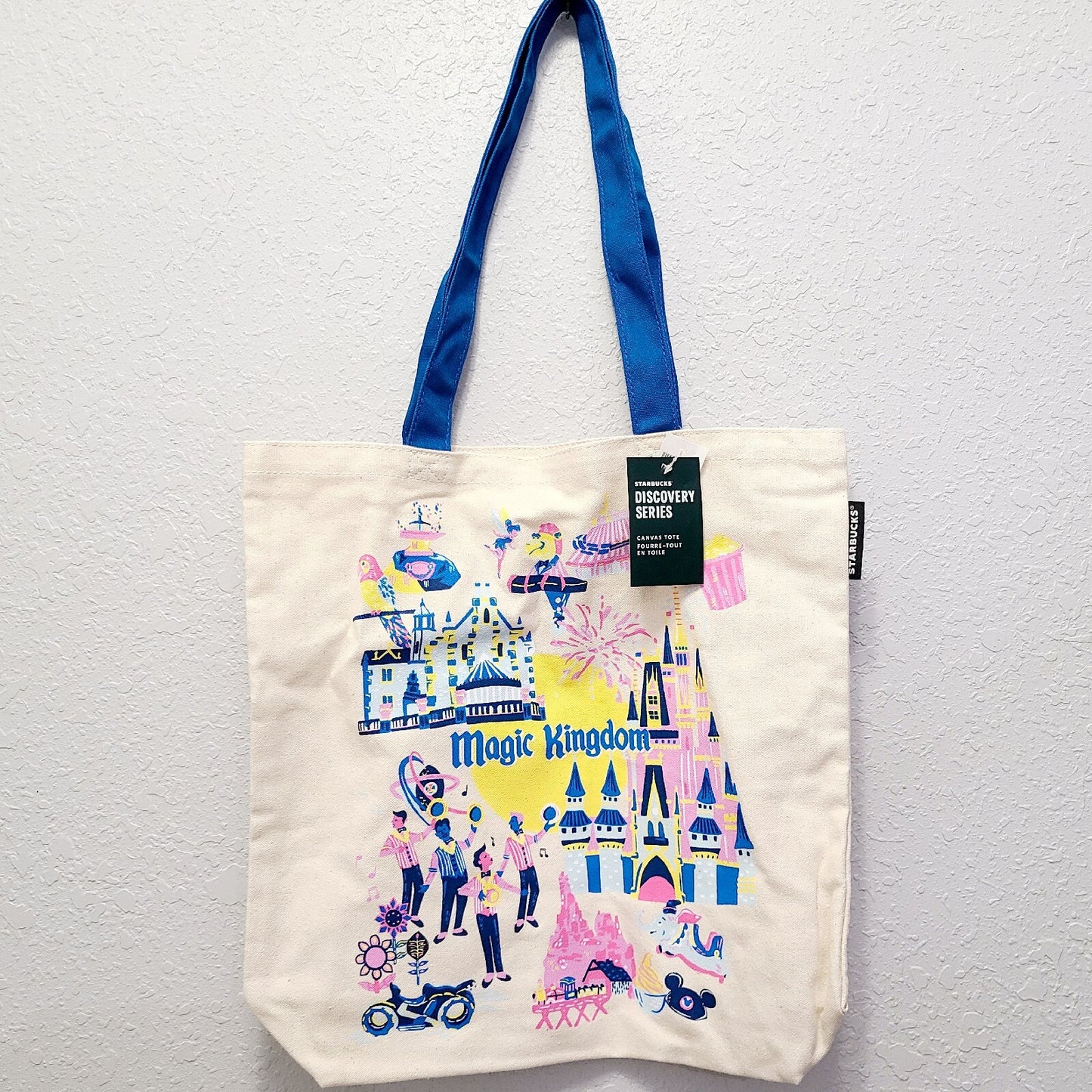 2024 Walt Disney World Park Magic Kingdom Bag Canvas Tote Starbucks Discovery