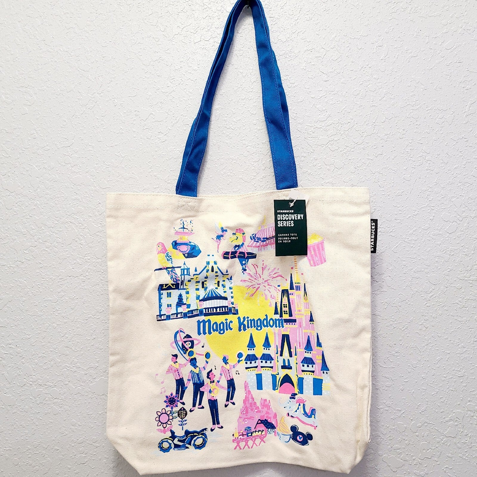 2024 Walt Disney World Park Magic Kingdom Bag Canvas Tote Starbucks Discovery