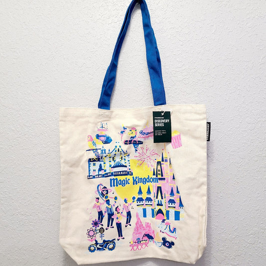 2024 Walt Disney World Park Magic Kingdom Bag Canvas Tote Starbucks Discovery