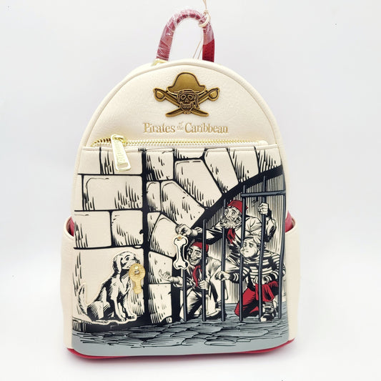 Disney Parks Pirates Of The Caribbean Loungefly Mini Backpack Dog Jail Scene NEW