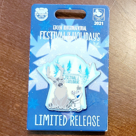 Disney Parks 2021 EPCOT Festival Of Holidays Passholder LR Pin Sven Olaf FROZEN