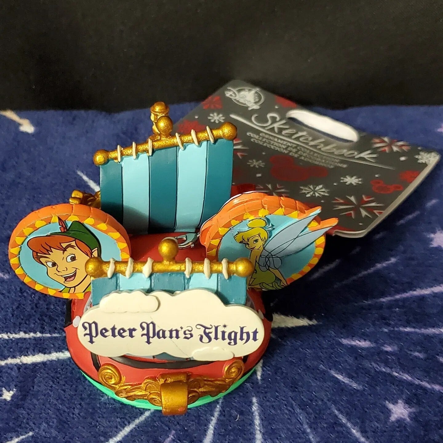 2022 Disney Parks Peter Pan's Flight Mickey Mouse Ear Hat Christmas Ornament