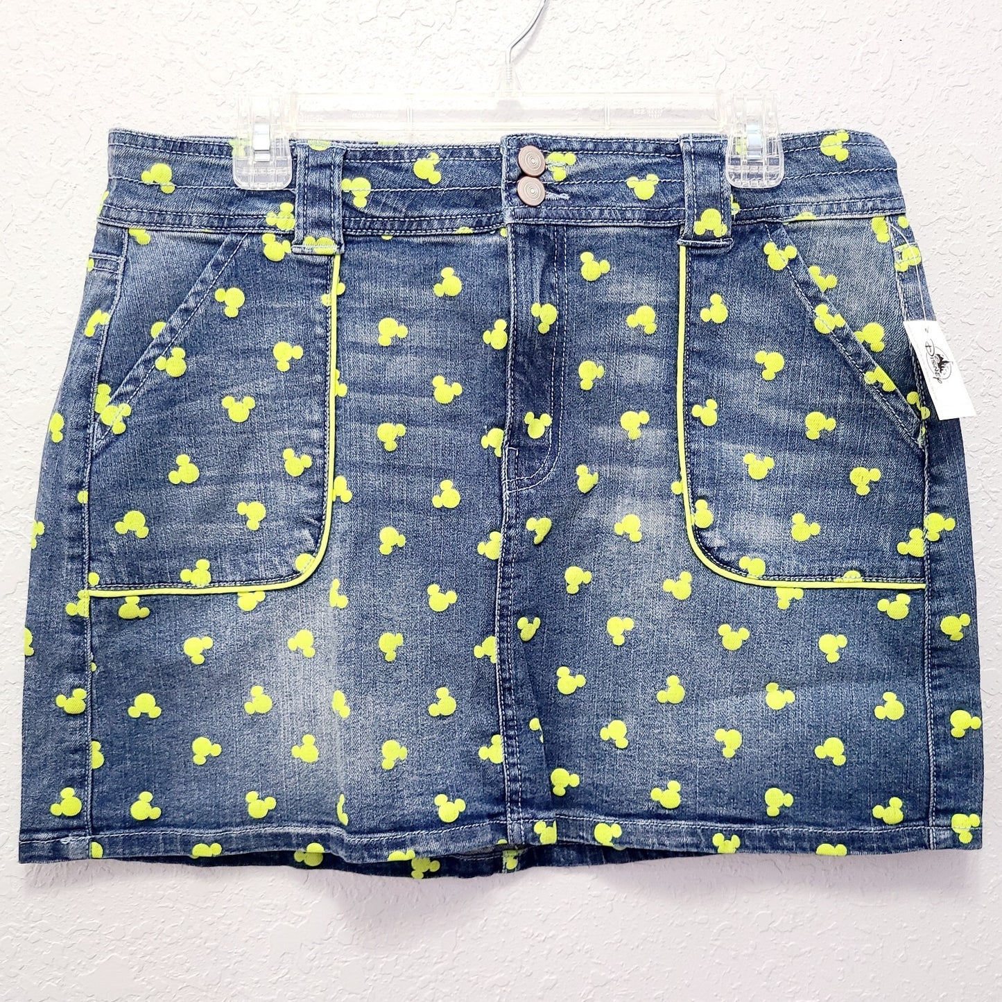 XL 2020 Walt Disney World Parks Womens Juniors Denim Skirt Mickey Mouse Heads