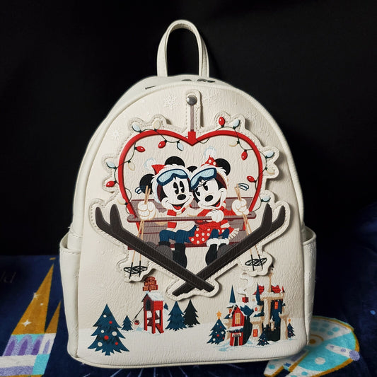 Loungefly Disney Parks Mickey & Minnie Holiday Backpack Christmas Walt's Lodge