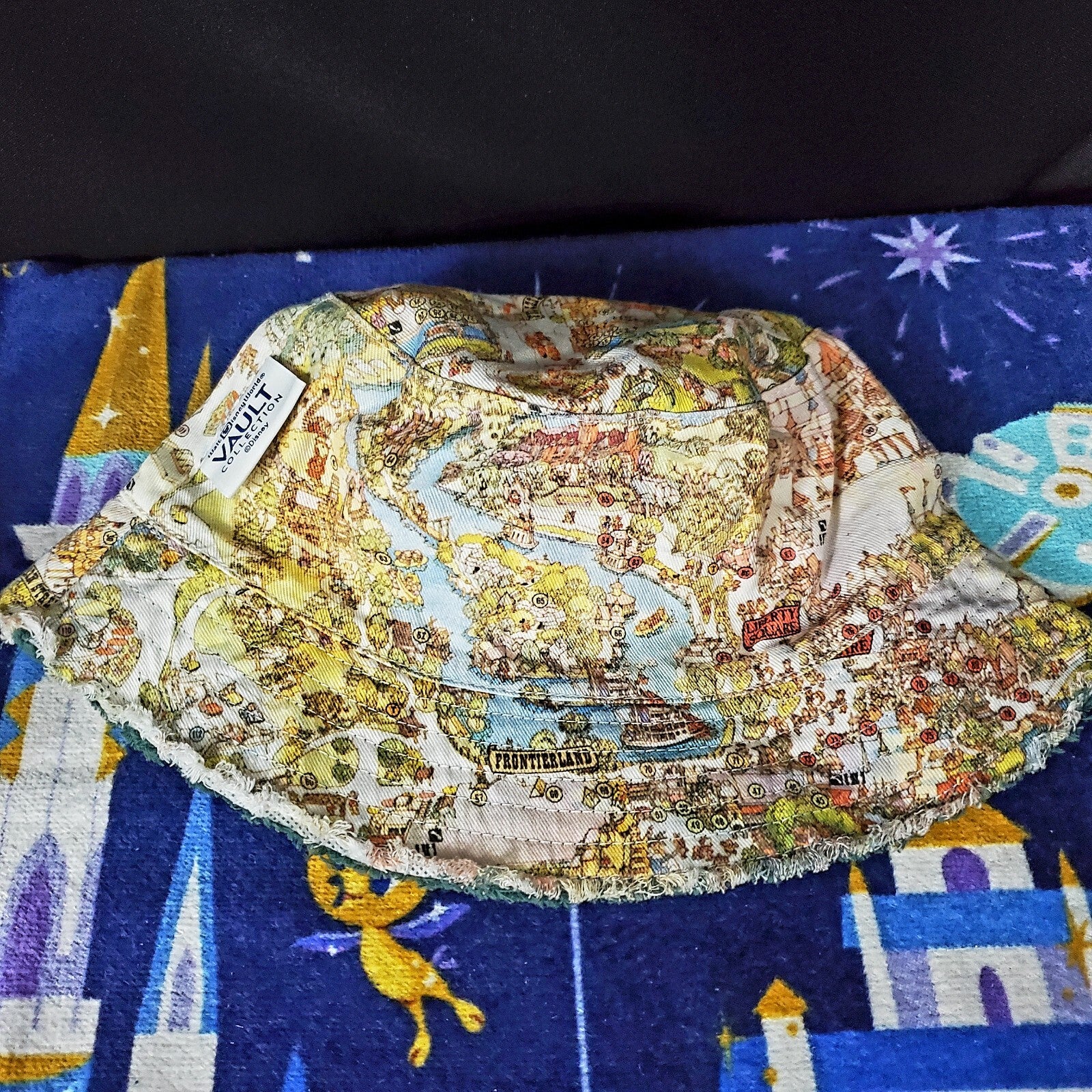 NEW Disney Parks 50th Anniv Vault Magic Kingdom Map Castle Reversible Bucket Hat