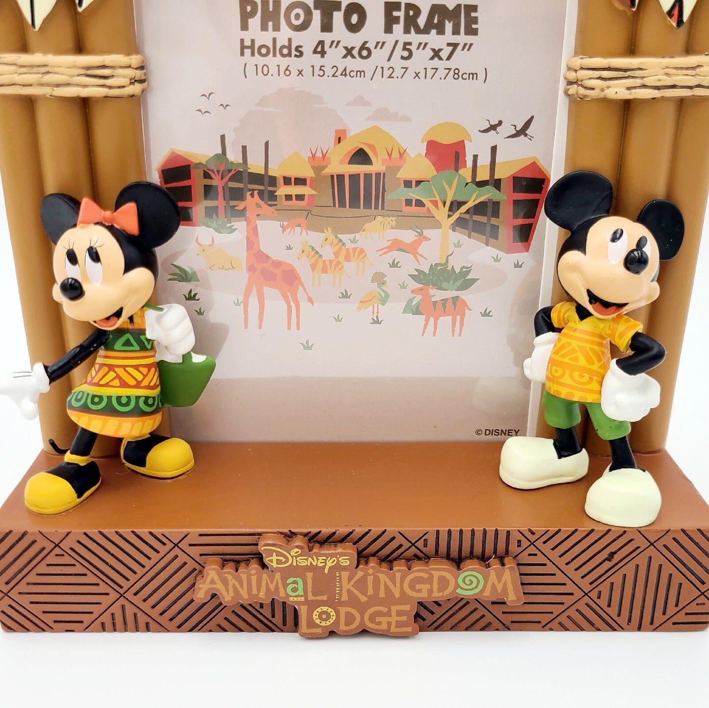 2024 Disney Park Animal Kingdom Lodge Resort Mickey & Minnie Photo Picture Frame