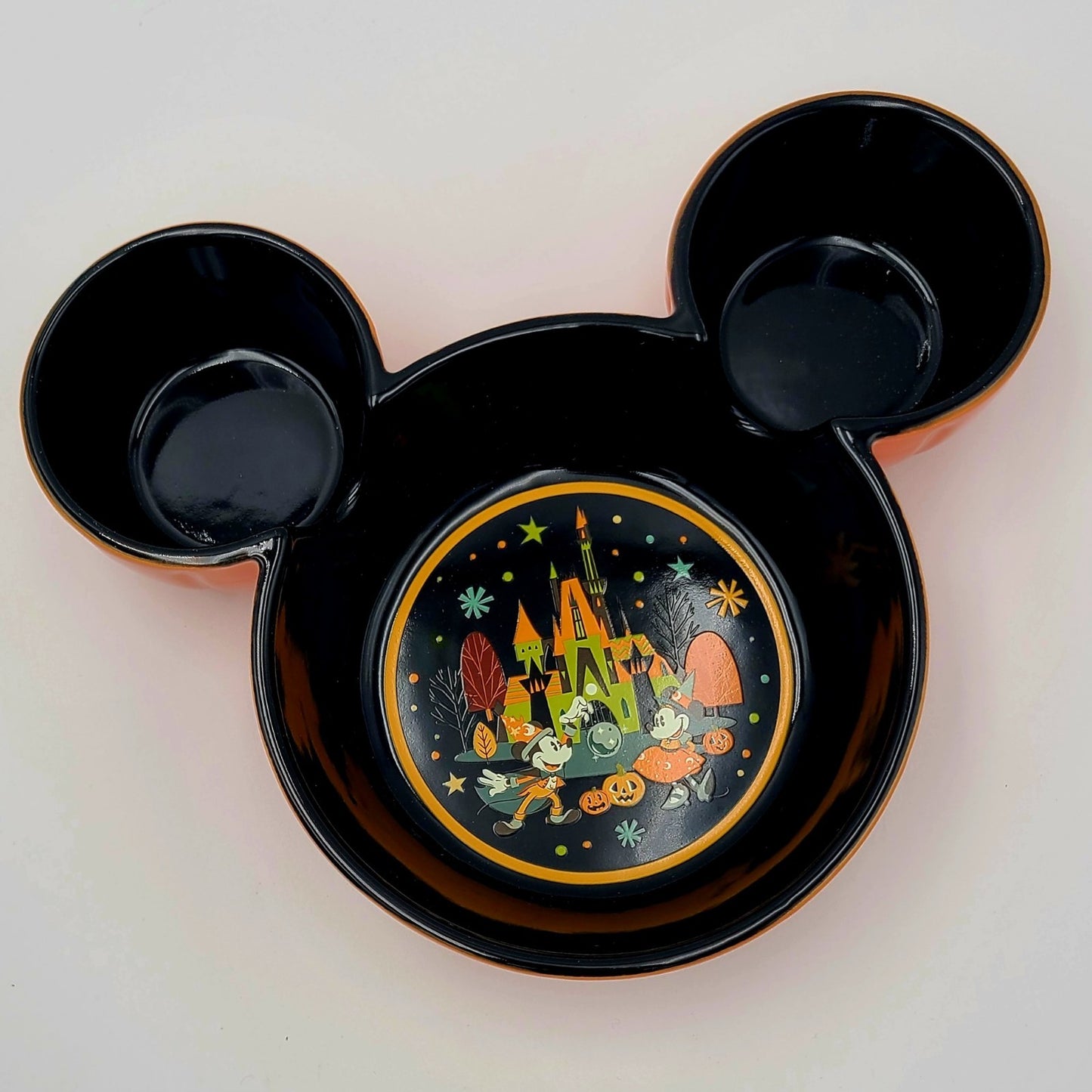 2025 Disney Parks Home Halloween Mickey & Minnie Mouse Pumpkin Candy Bowl Dish