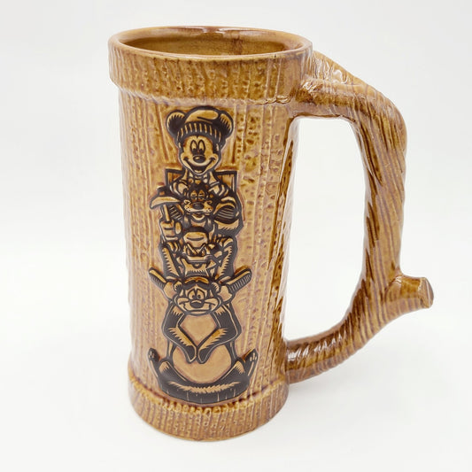 Disney Wilderness Lodge Mickey & Friends 8” Totem Pole Ceramic Stein Mug Cup New