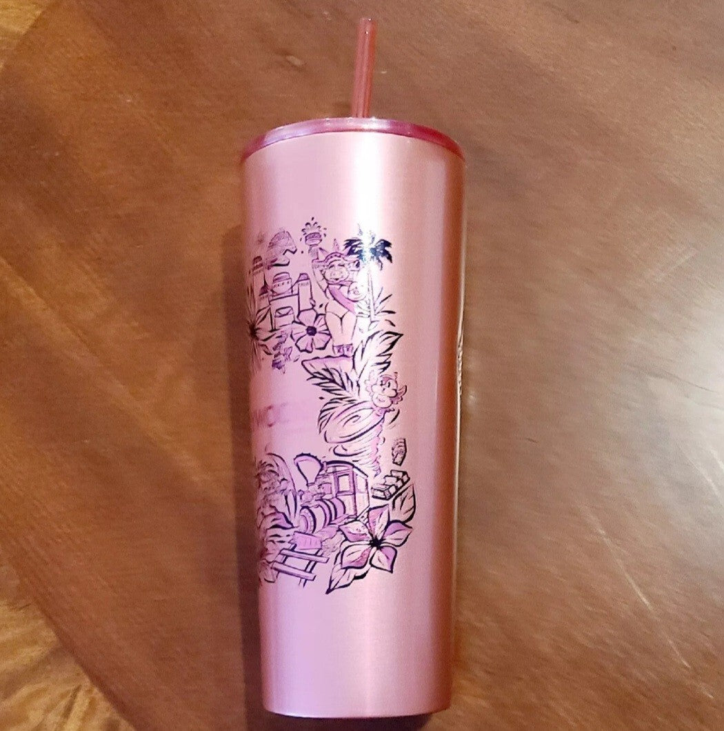 Walt Disney World 4 Park Starbucks Tumbler Magic Kingdom EPCOT Hollywood Animal