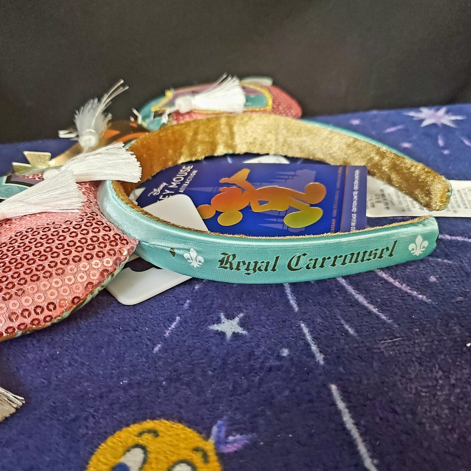 Disney Parks 50th Main Attraction Prince Charming Carrousel Mickey Ears Headband